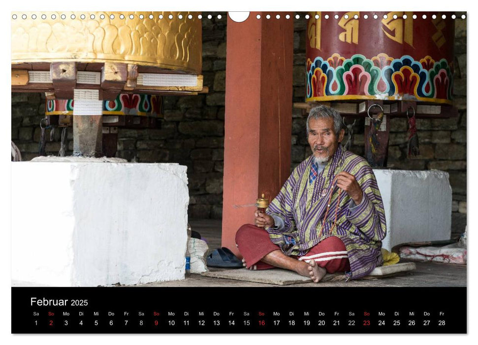Bhutan - Reise durch das Land des Donnerdrachens (CALVENDO Wandkalender 2025)