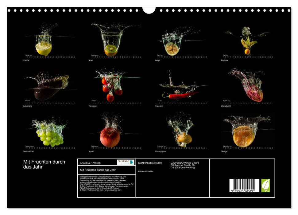 Mit Früchten durch das Jahr (CALVENDO Wandkalender 2025)