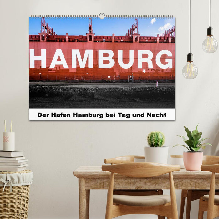 Der Hafen Hamburg bei Tag und Nacht (CALVENDO Wandkalender 2025)