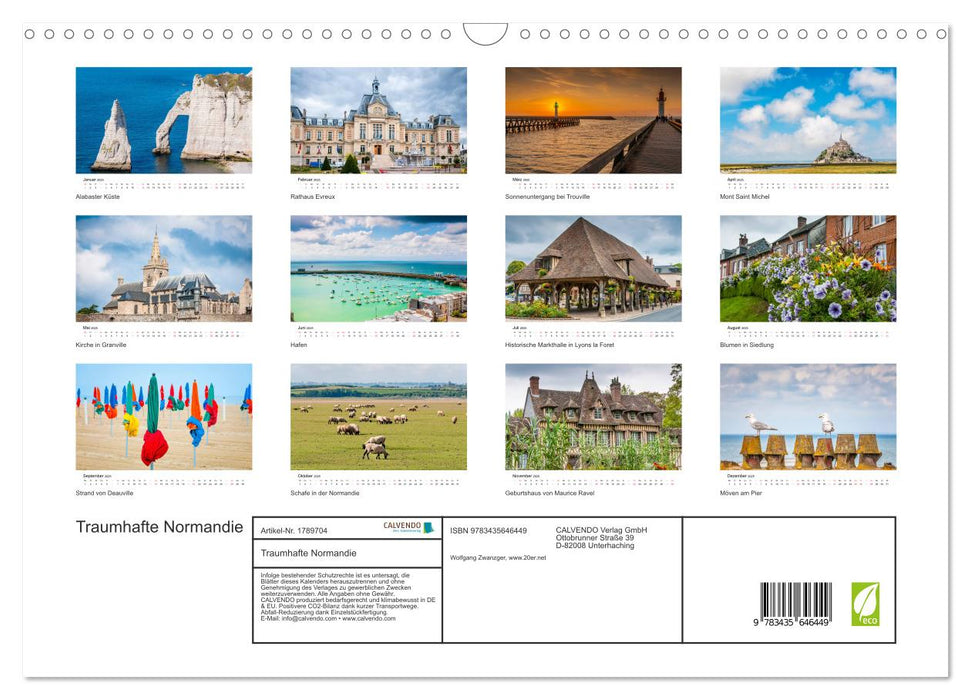 Traumhafte Normandie (CALVENDO Wandkalender 2025)