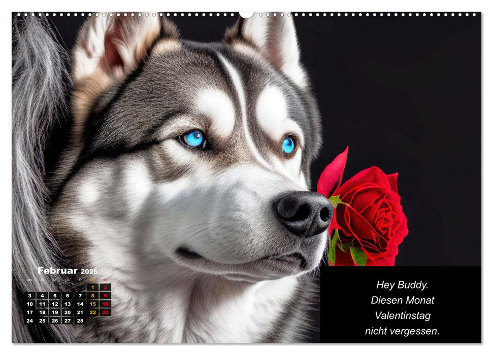 Der tierisch lustige Husky Kalender (CALVENDO Wandkalender 2025)