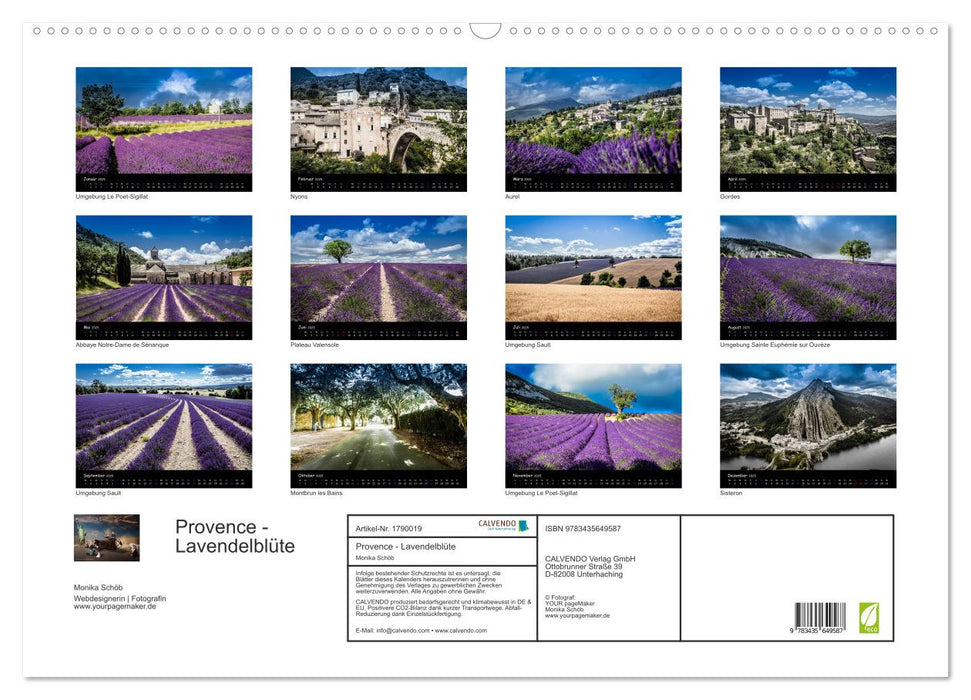 Provence - Lavendelblüte (CALVENDO Wandkalender 2025)