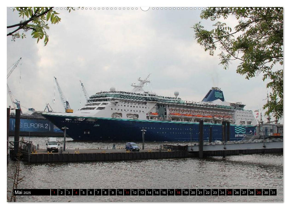 Kreuzfahrtschiffe in Hamburg (CALVENDO Wandkalender 2025)