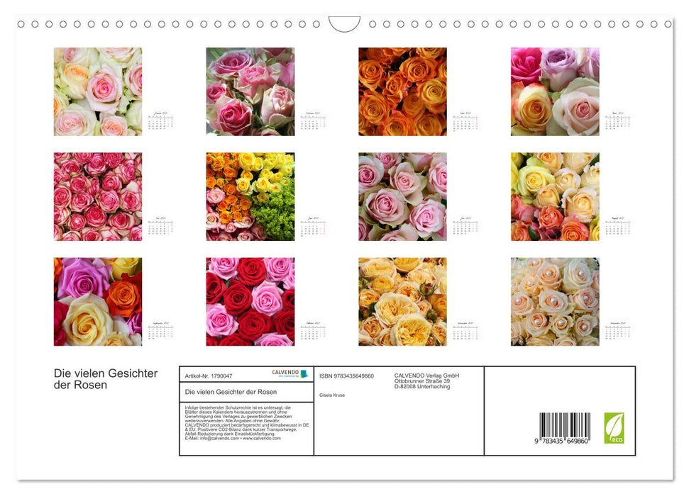 Die vielen Gesichter der Rosen (CALVENDO Wandkalender 2025)