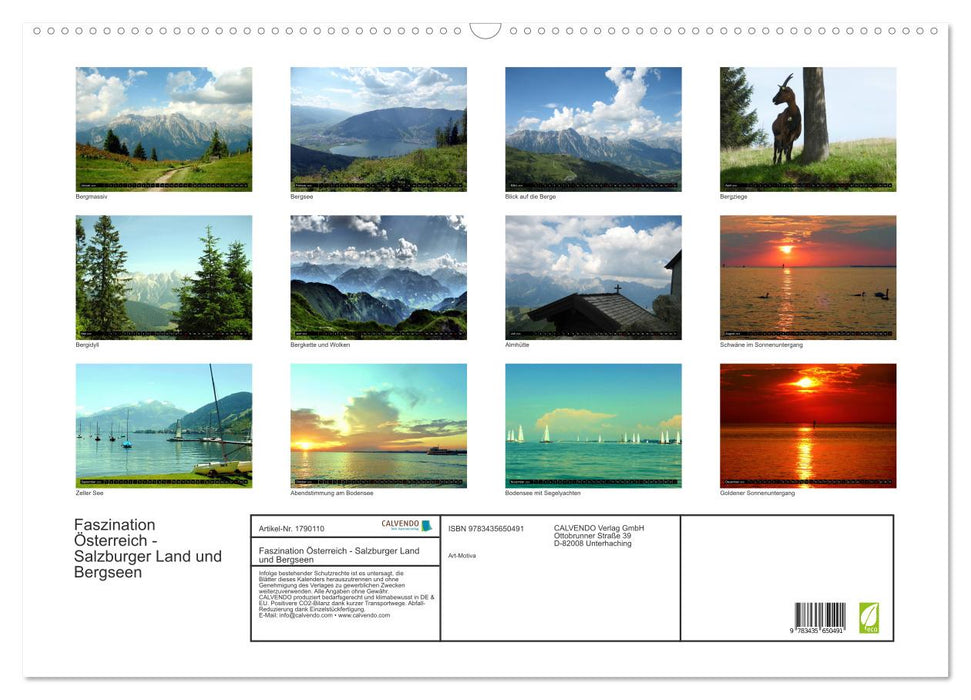 Faszination Österreich - Salzburger Land und Bergseen (CALVENDO Wandkalender 2025)