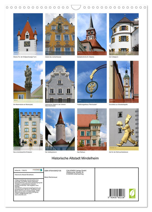 Historische Altstadt Mindelheim (CALVENDO Wandkalender 2025)