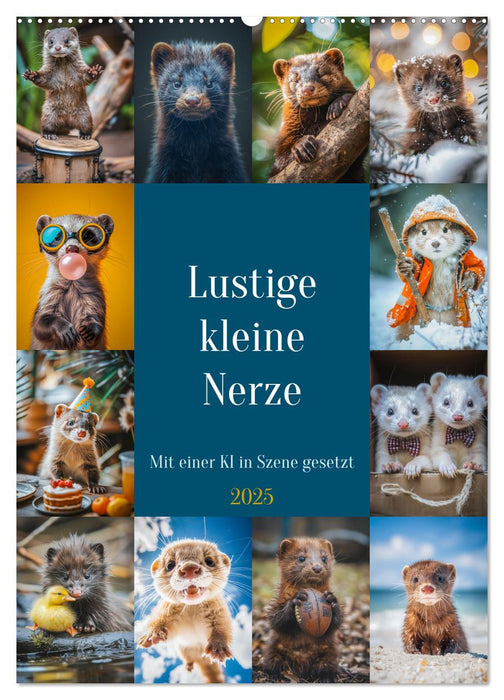 Lustige kleine Nerze (CALVENDO Wandkalender 2025)