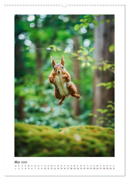 Lustige kleine Eichhörnchen (CALVENDO Wandkalender 2025)