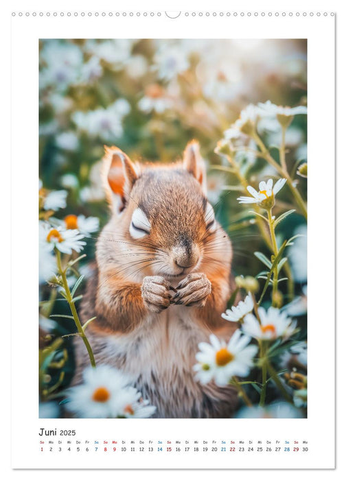 Lustige kleine Eichhörnchen (CALVENDO Wandkalender 2025)