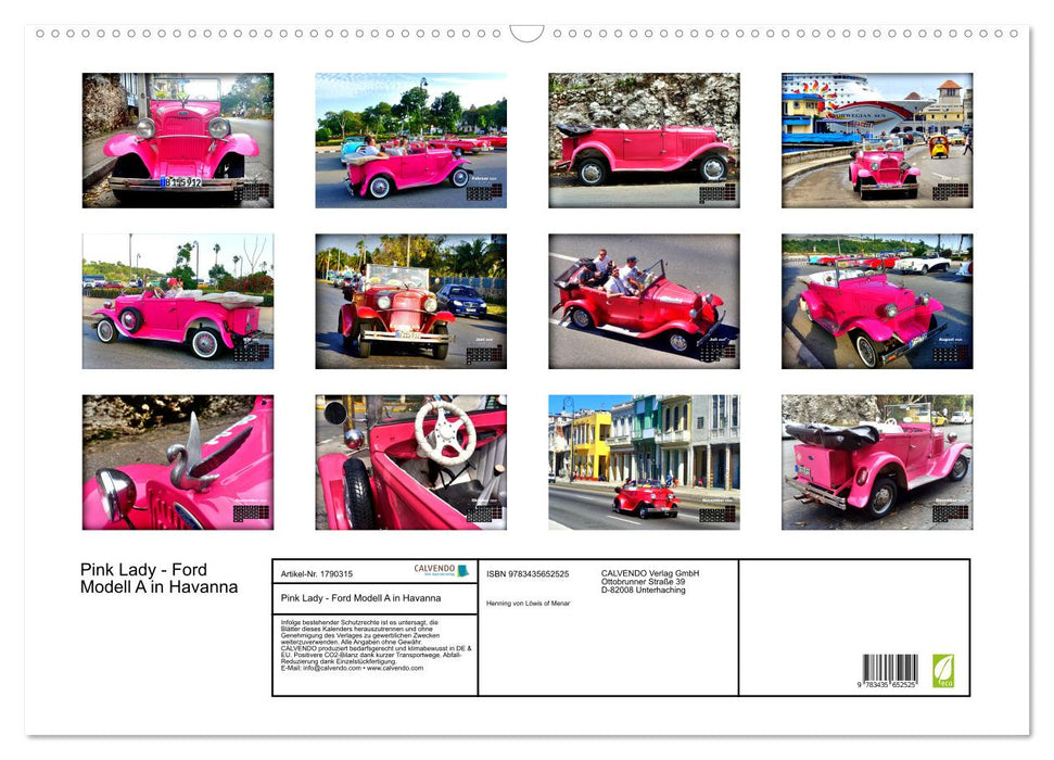 Pink Lady - Ford Modell A in Havanna (CALVENDO Wandkalender 2025)