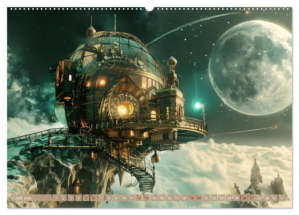 Steampunk im Weltall (CALVENDO Premium Wandkalender 2025)