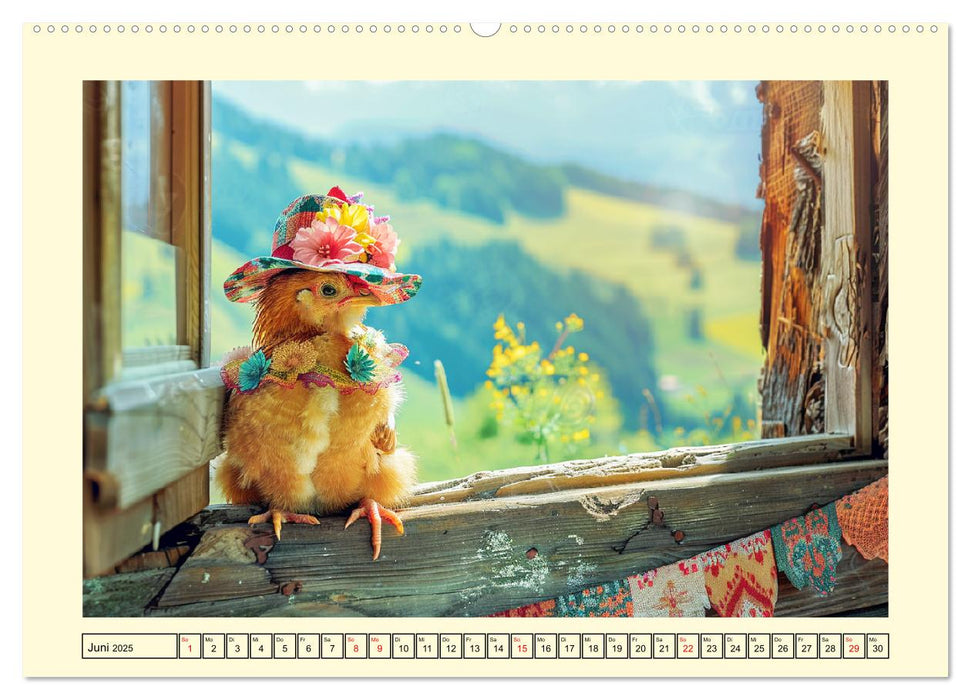 Lustige Federvieh-Fashion. Modische Abenteuer auf dem Bauernhof (CALVENDO Premium Wandkalender 2025)