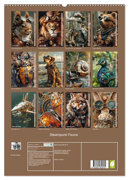 Steampunk Fauna (CALVENDO Premium Wandkalender 2025)