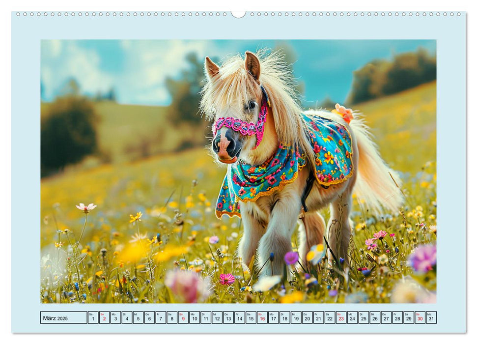 Pony-Parade. Stylisches Abenteuer auf kleinen Hufen (CALVENDO Premium Wandkalender 2025)