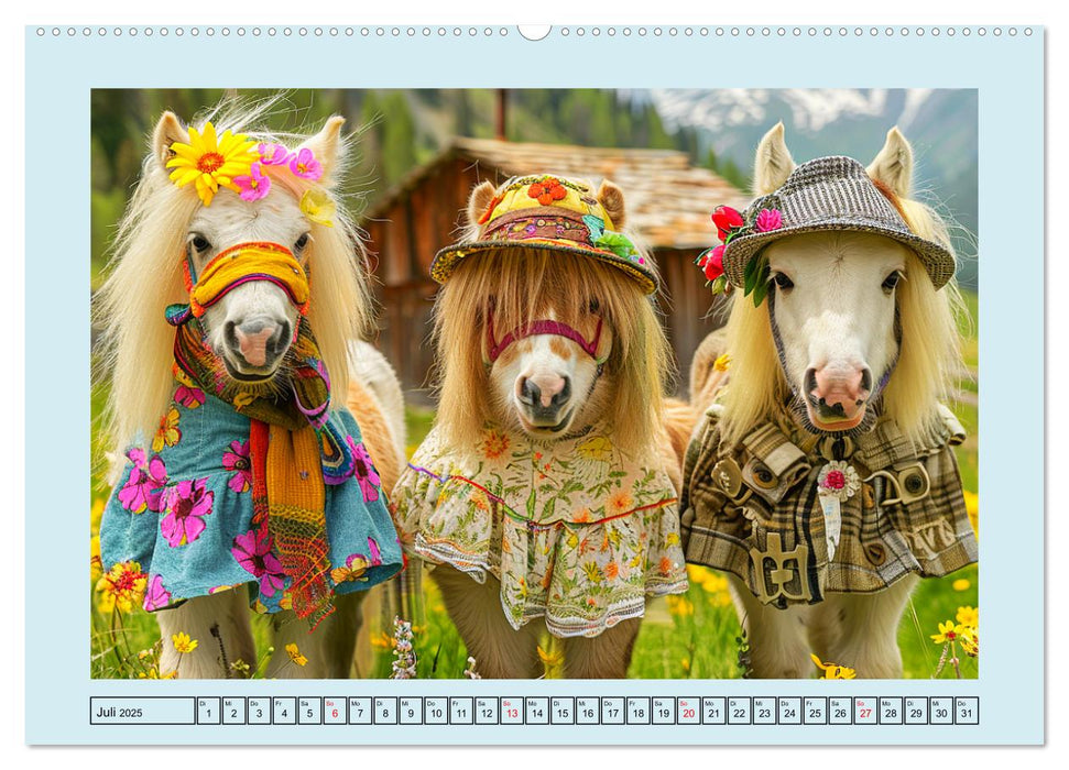 Pony-Parade. Stylisches Abenteuer auf kleinen Hufen (CALVENDO Premium Wandkalender 2025)