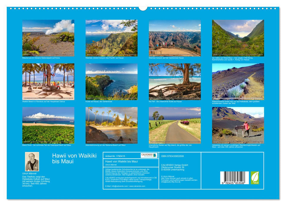 Hawii von Waikiki bis Maui (CALVENDO Premium Wandkalender 2025)