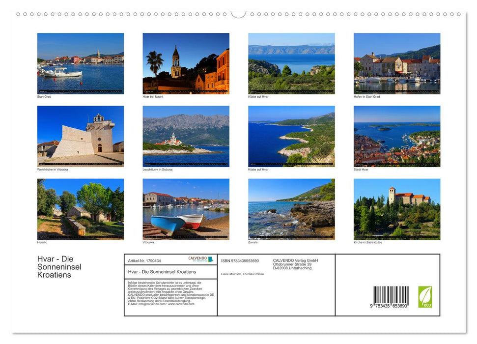 Hvar - Die Sonneninsel Kroatiens (CALVENDO Premium Wandkalender 2025)