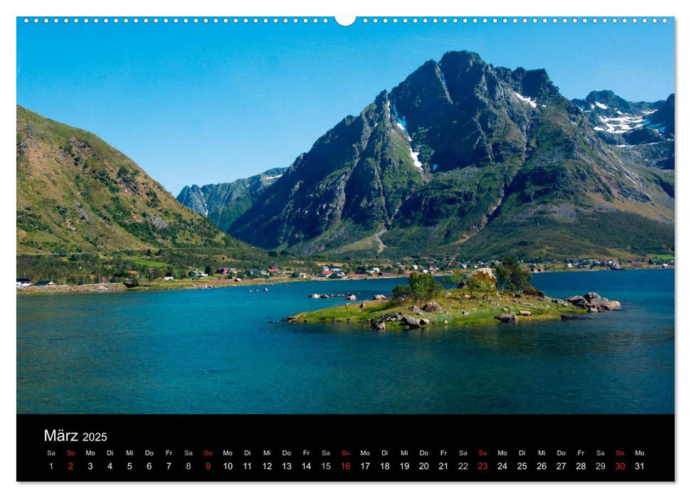 Landschaften Norwegens zwischen Polarkreis und Nordkap (CALVENDO Wandkalender 2025)