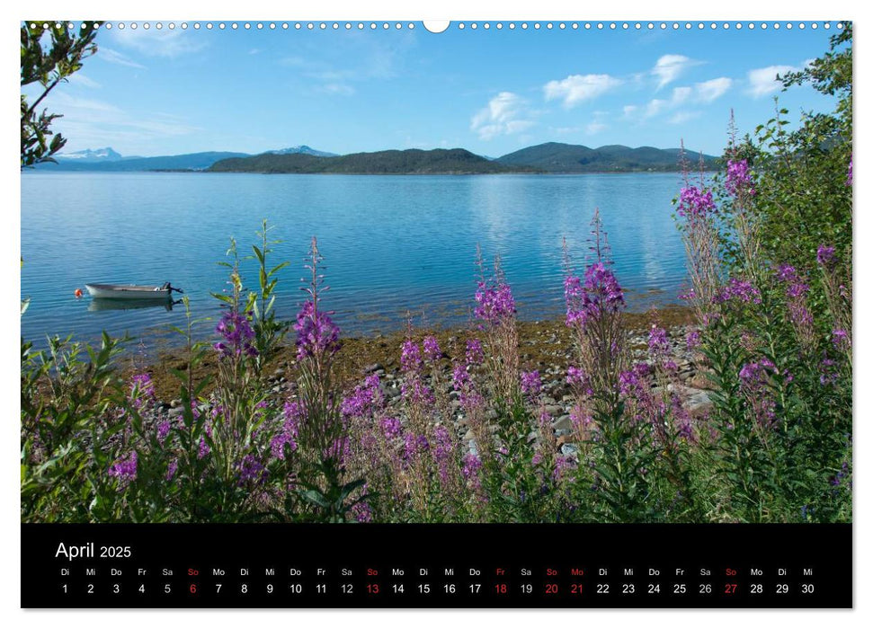 Landschaften Norwegens zwischen Polarkreis und Nordkap (CALVENDO Wandkalender 2025)