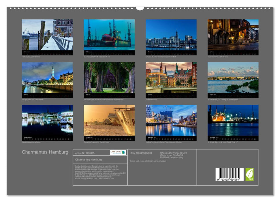 Charmantes Hamburg (CALVENDO Premium Wandkalender 2025)