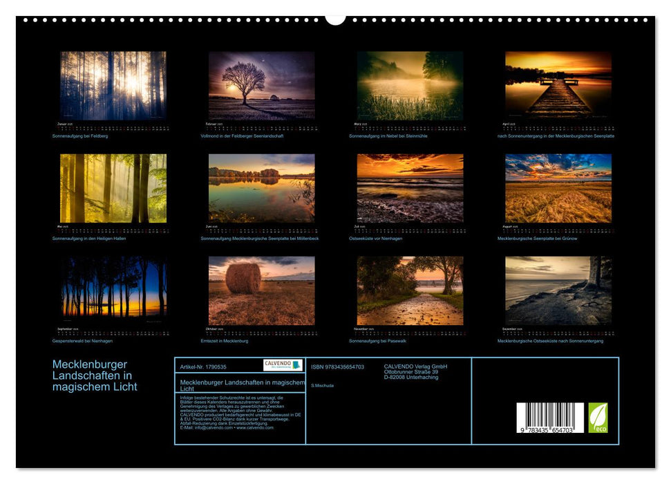 Mecklenburger Landschaften in magischem Licht (CALVENDO Premium Wandkalender 2025)