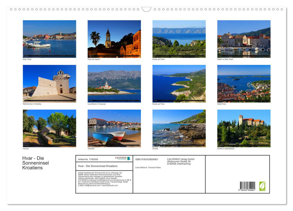 Hvar - Die Sonneninsel Kroatiens (CALVENDO Wandkalender 2025)