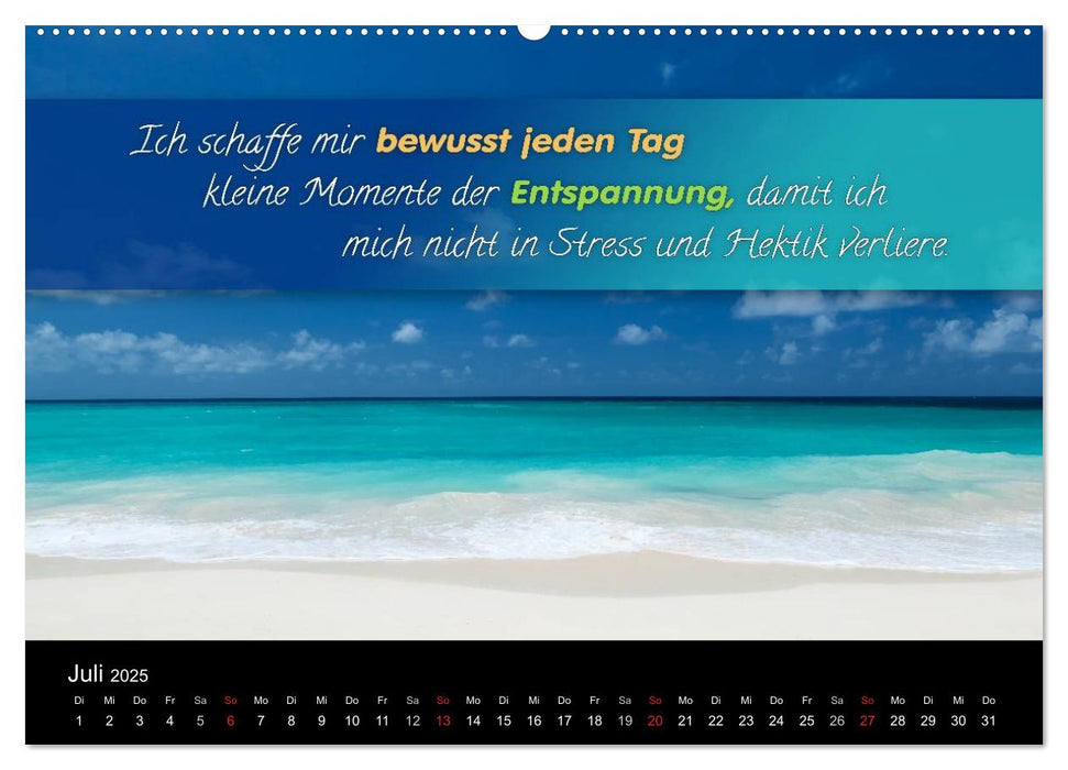 YouFeelGood - Positive Impulse für mehr Gesundheit, Entspannung und Wohlbefinden (CALVENDO Premium Wandkalender 2025)