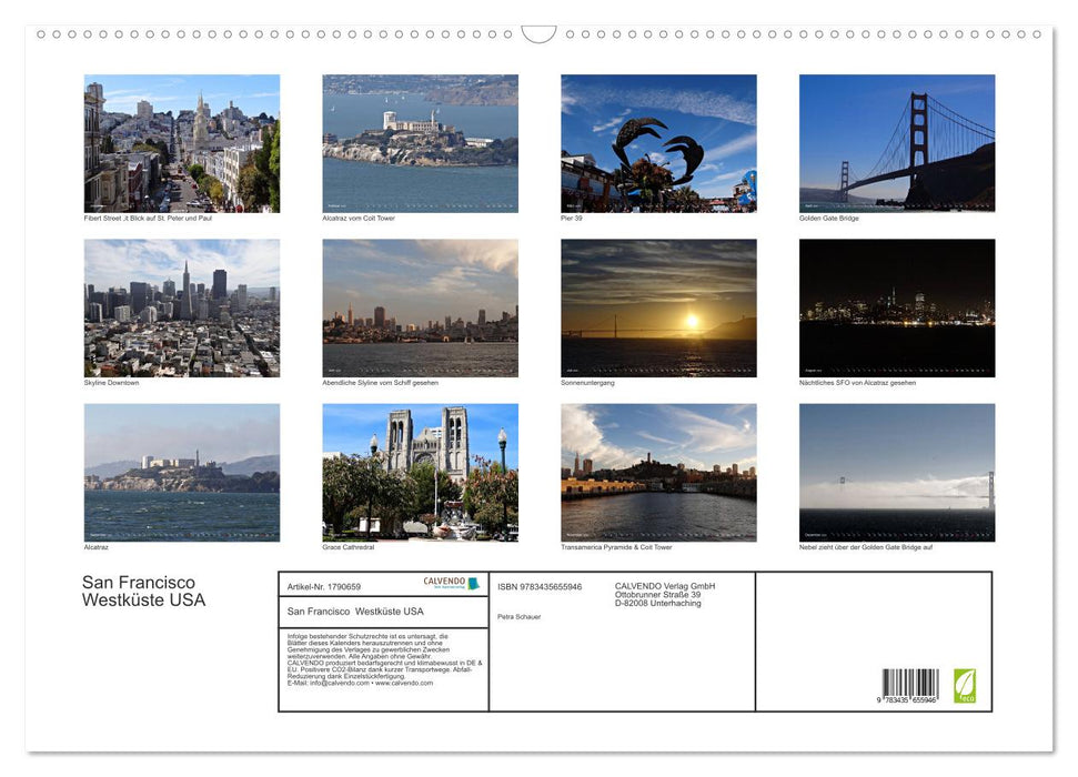 San Francisco Westküste USA (CALVENDO Wandkalender 2025)