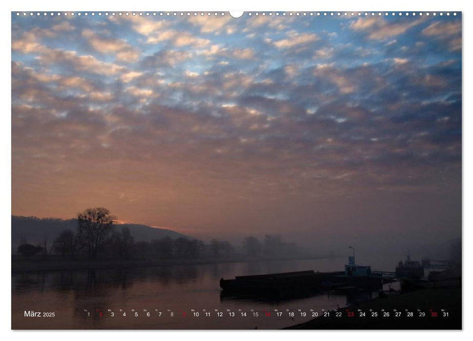 Die Elbe in Dresden-Laubegast (CALVENDO Wandkalender 2025)