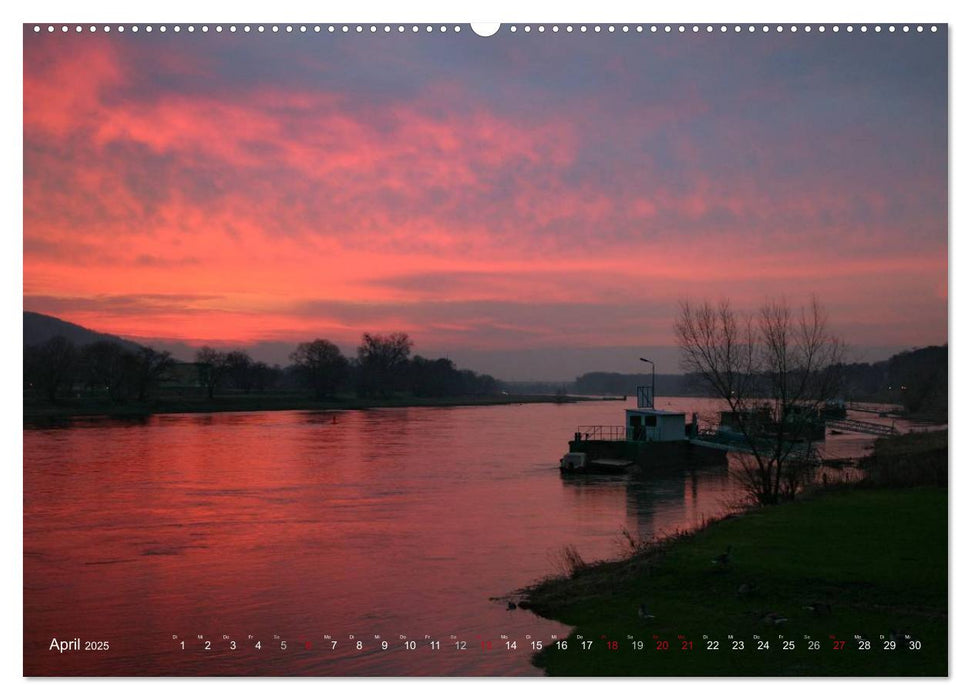 Die Elbe in Dresden-Laubegast (CALVENDO Wandkalender 2025)