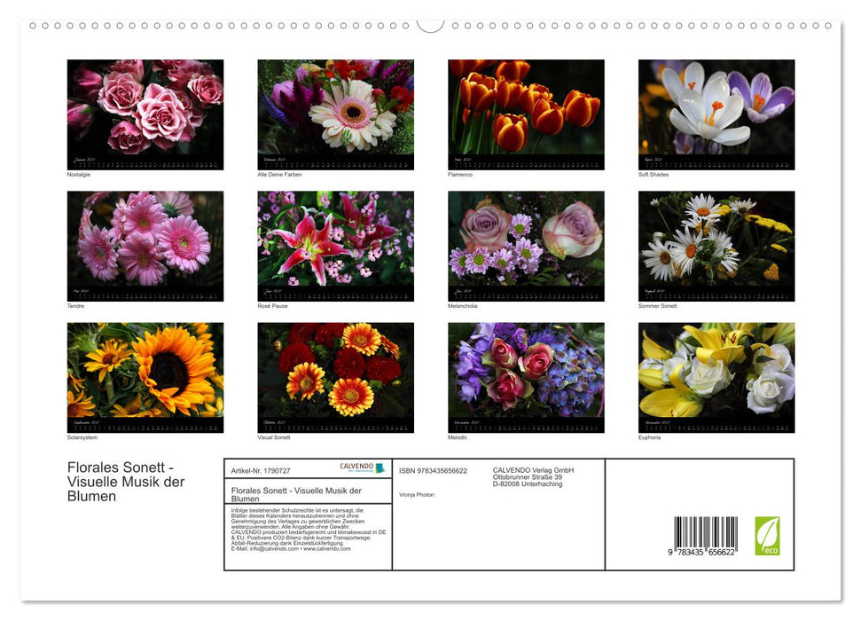 Florales Sonett - Visuelle Musik der Blumen (CALVENDO Premium Wandkalender 2025)