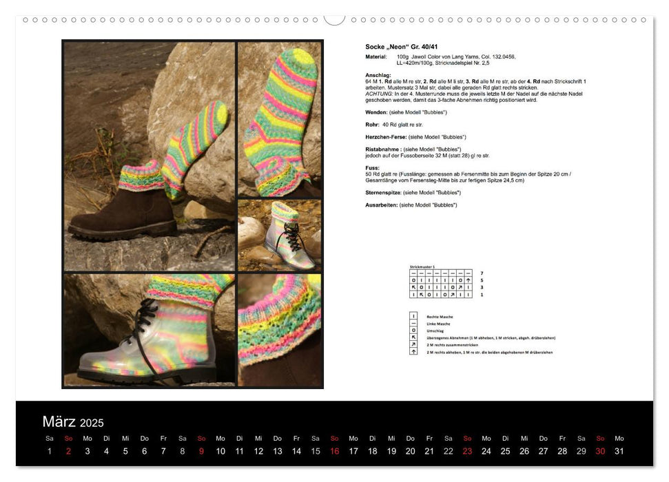 Sockenkalender Bootsocks 2025 (CALVENDO Premium Wandkalender 2025)