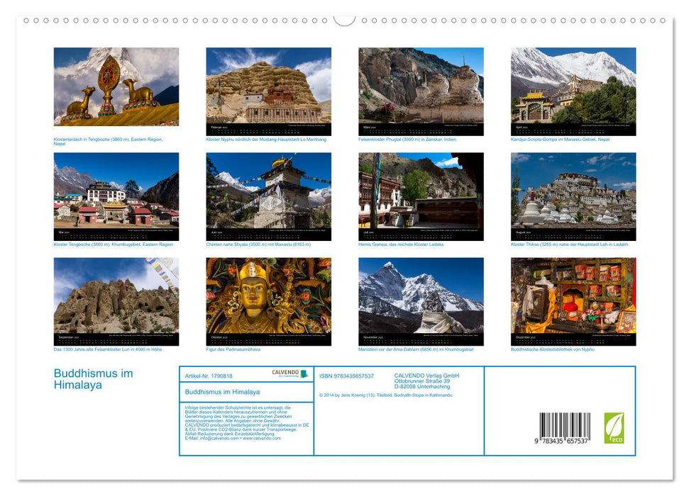 Buddhismus im Himalaya (CALVENDO Premium Wandkalender 2025)