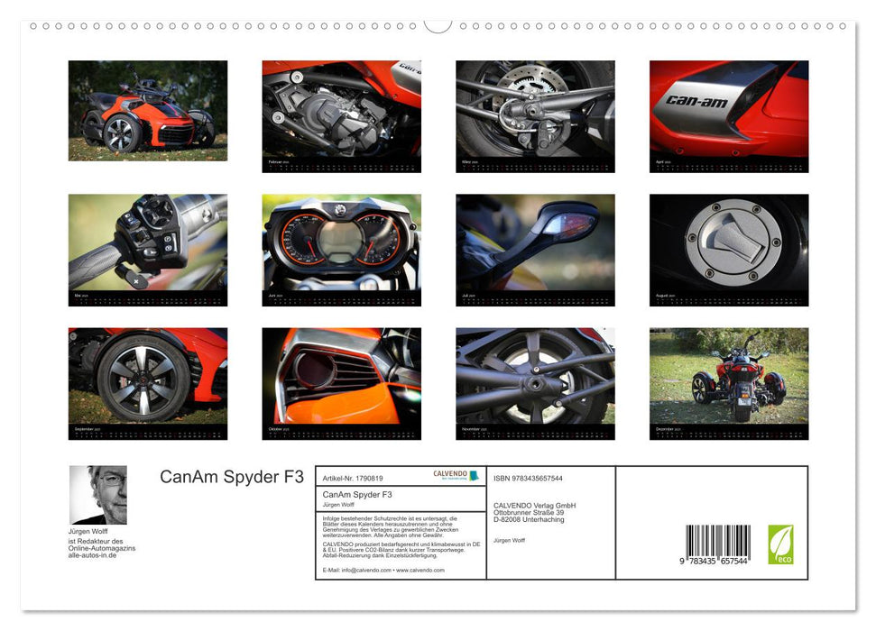 CanAm Spyder F3 (CALVENDO Premium Wandkalender 2025)