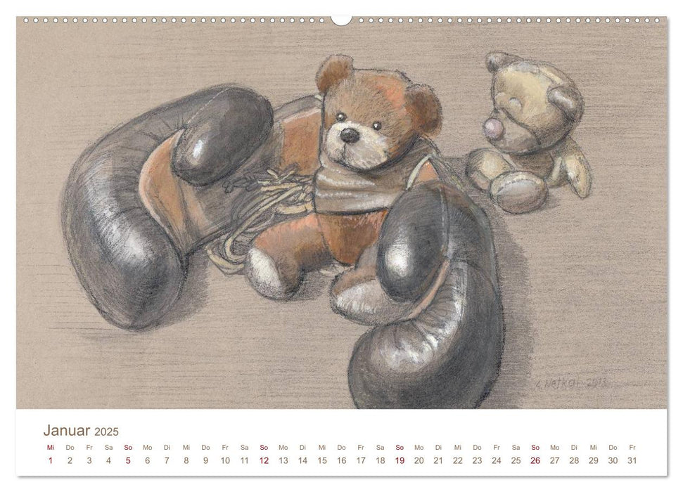 C' est la vie - Der Teddybären Kalender (CALVENDO Premium Wandkalender 2025)