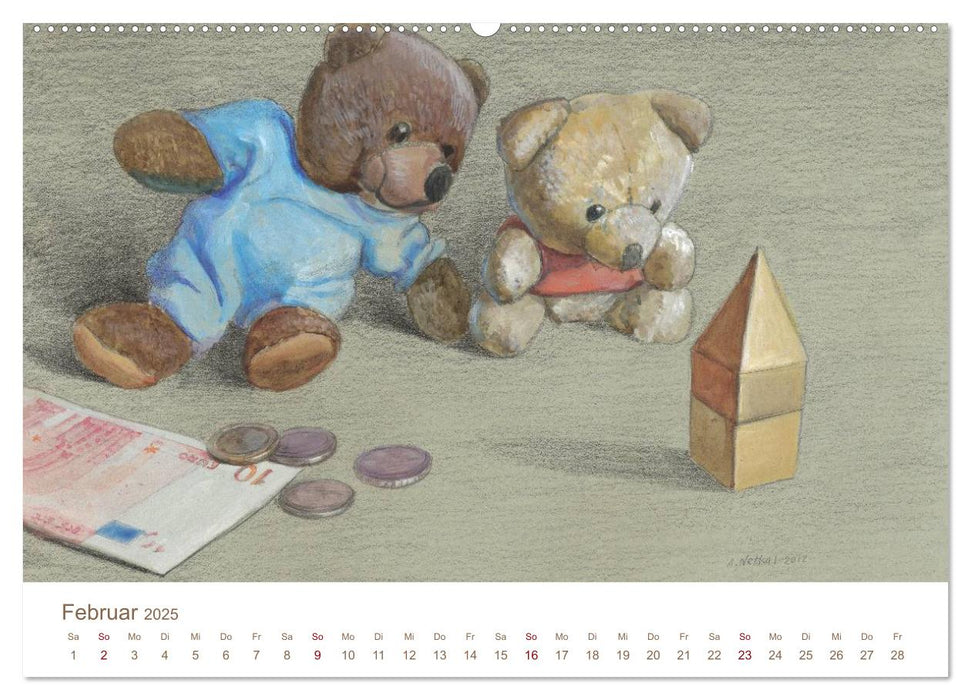 C' est la vie - Der Teddybären Kalender (CALVENDO Premium Wandkalender 2025)