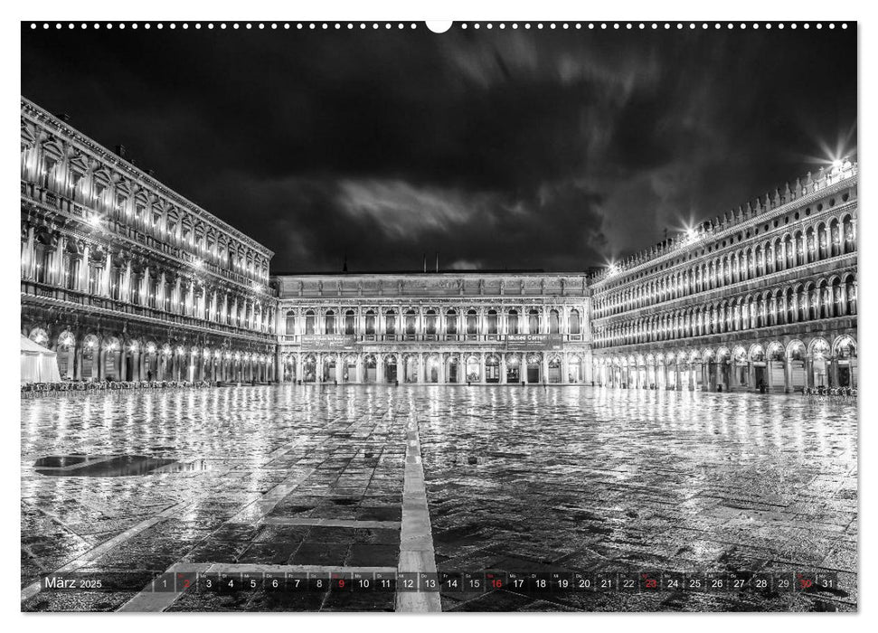 Leuchtendes Venedig …in monochrom (CALVENDO Premium Wandkalender 2025)