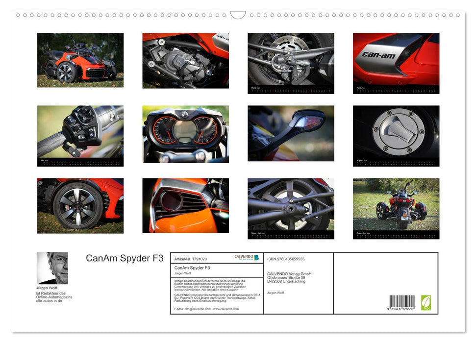 CanAm Spyder F3 (CALVENDO Wandkalender 2025)