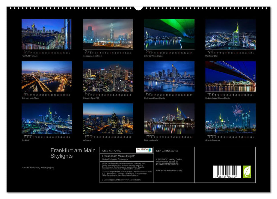 Frankfurt am Main Skylights (CALVENDO Premium Wandkalender 2025)