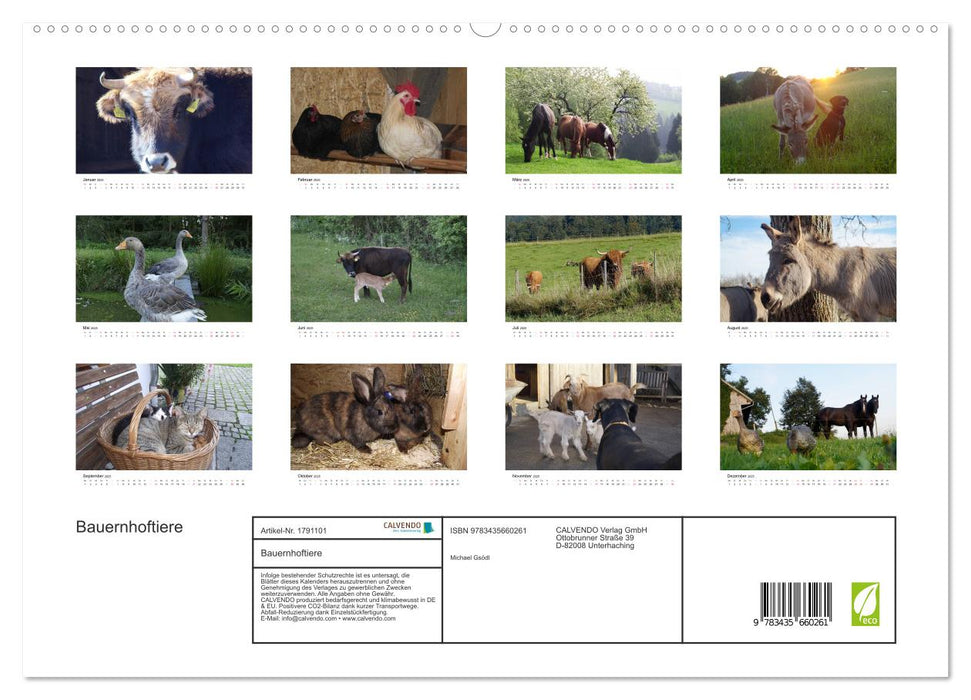 Bauernhoftiere (CALVENDO Premium Wandkalender 2025)