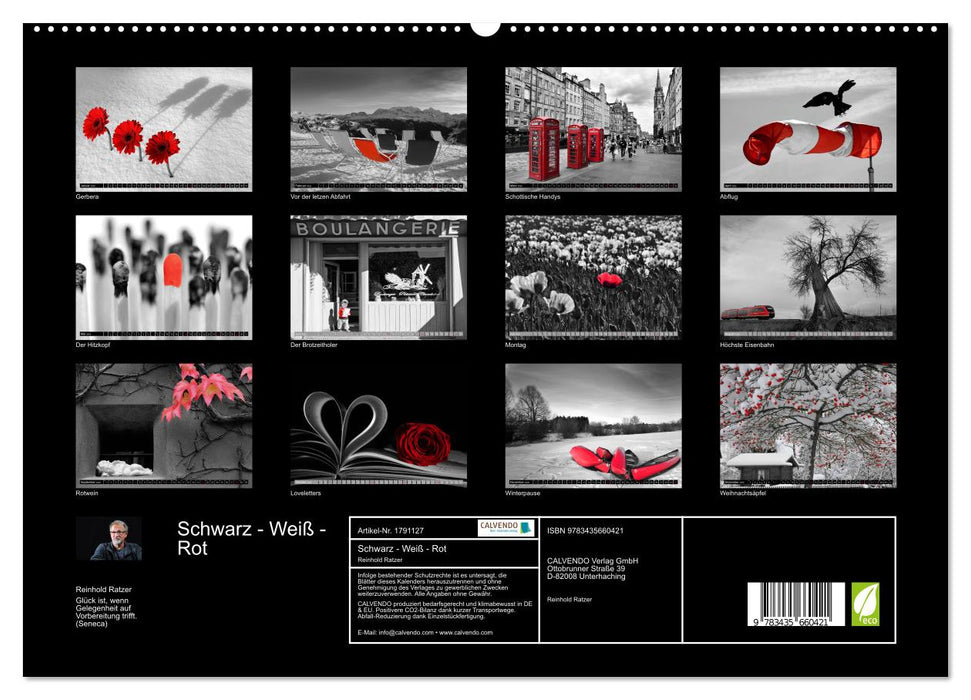 Schwarz - Weiß - Rot (CALVENDO Premium Wandkalender 2025)