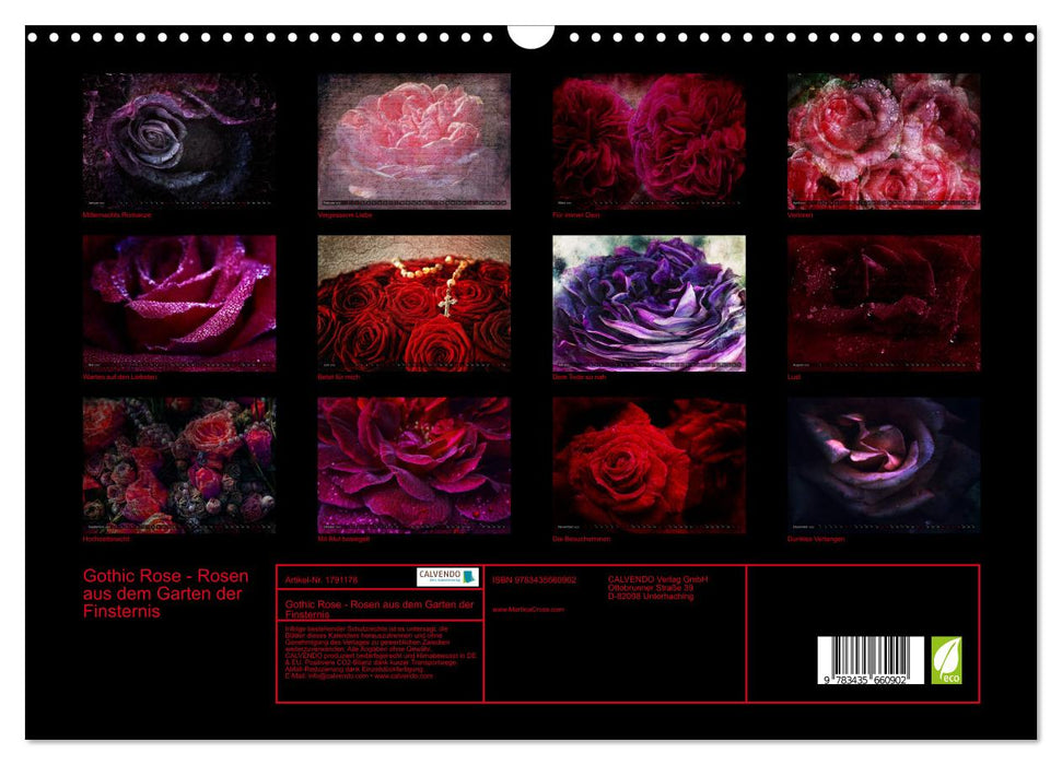 Gothic Rose - Rosen aus dem Garten der Finsternis (CALVENDO Wandkalender 2025)