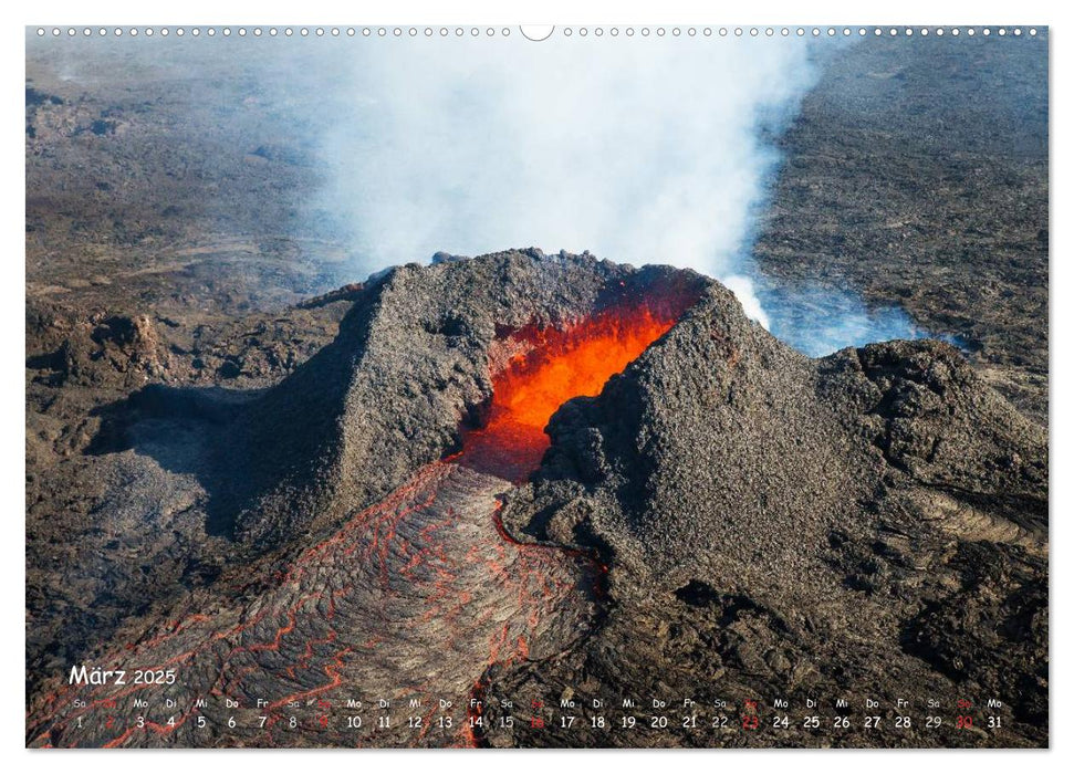 Island 2025 Gletschereis und Vulkanausbruch (CALVENDO Wandkalender 2025)