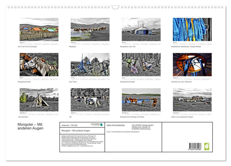 Mongolei – Mit anderen Augen (CALVENDO Wandkalender 2025)