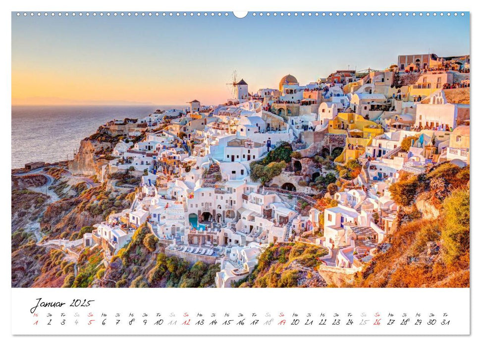 Insel des Lichts - Santorini (CALVENDO Premium Wandkalender 2025)