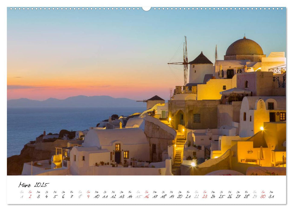 Insel des Lichts - Santorini (CALVENDO Premium Wandkalender 2025)