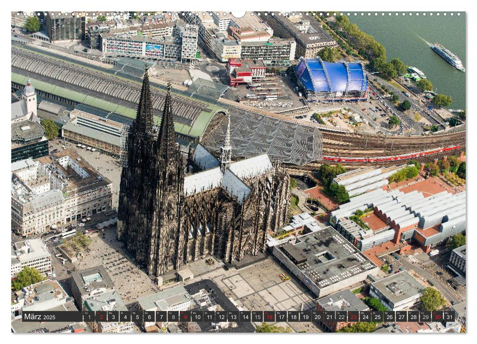 Köln - Die Rheinmetropole aus der Luft (CALVENDO Wandkalender 2025)