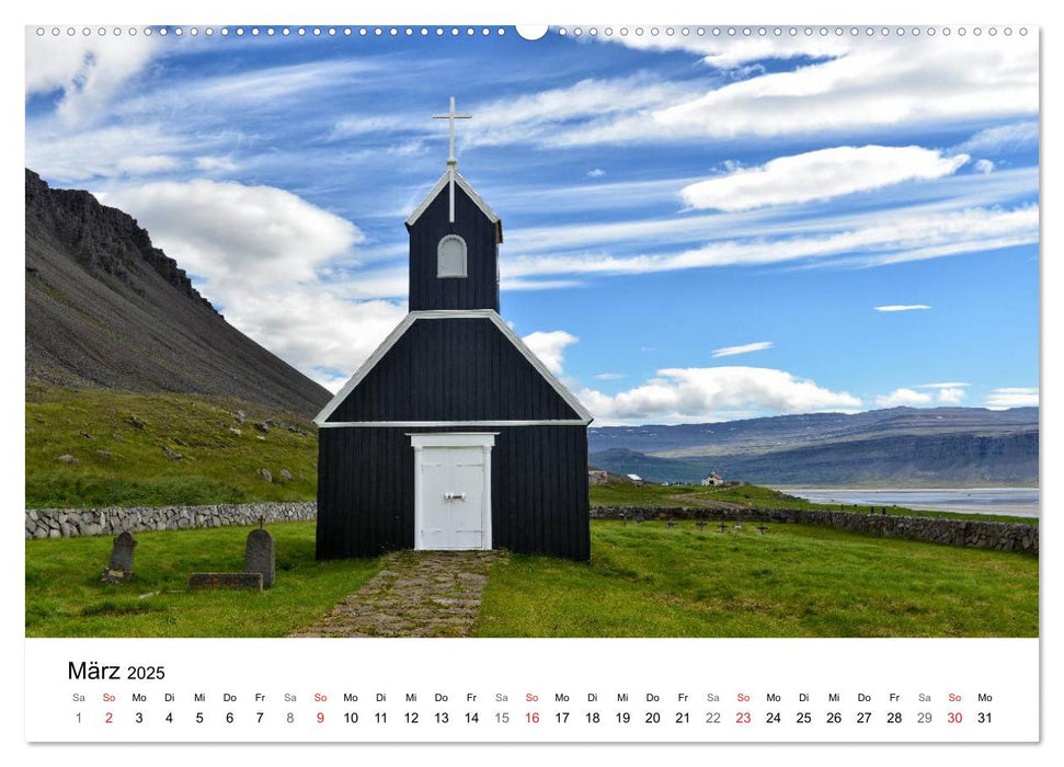 Kirchen auf Island (CALVENDO Premium Wandkalender 2025)