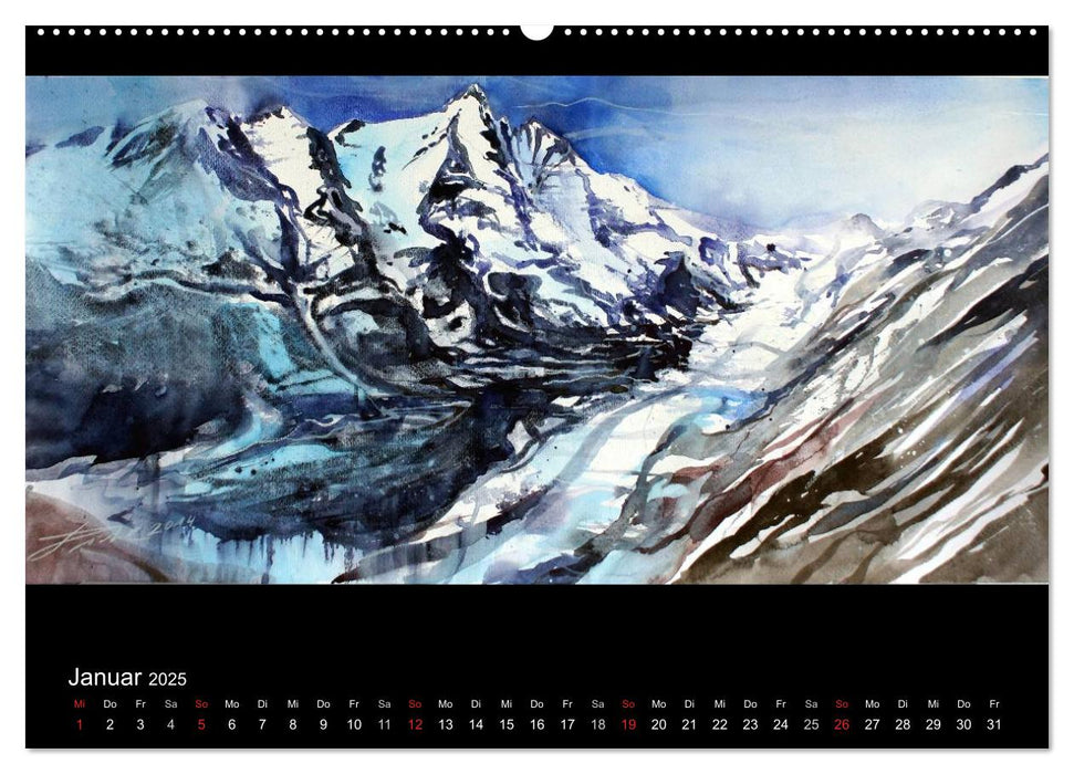 Panorama in Aquarell (CALVENDO Premium Wandkalender 2025)