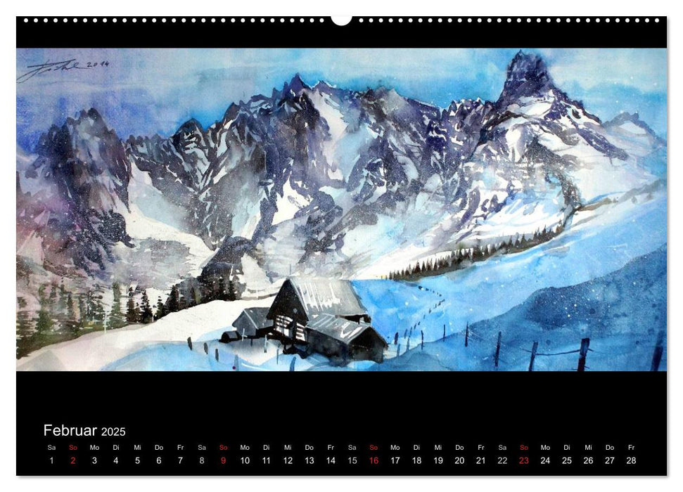 Panorama in Aquarell (CALVENDO Premium Wandkalender 2025)